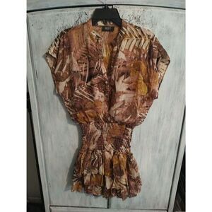 Reset Tiered Ruffled Mini Dress Multicolored Sm Boho Feminine Cottagecore